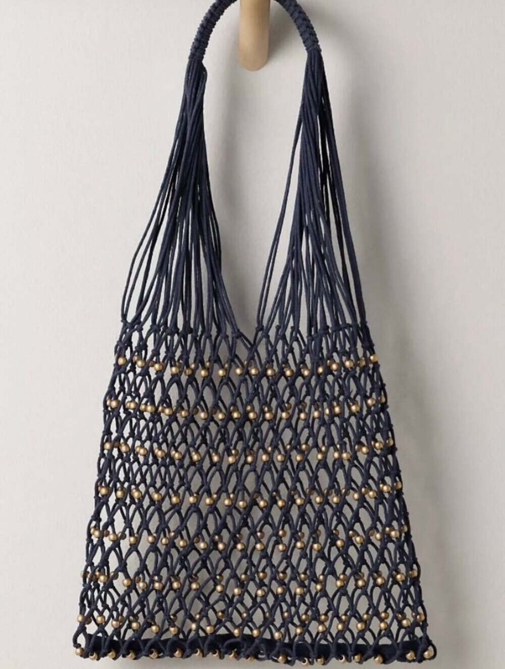 Free People Wishing Well Beaded Bag Navy